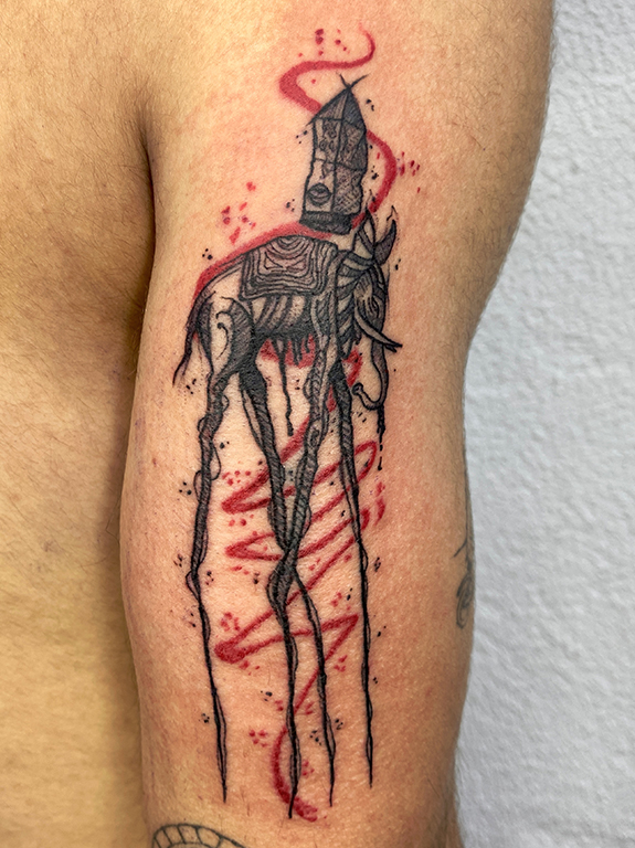 One of The Elephants by Salvador Dali Done by Drexel  Blackfish Tattoos  New York New York  rtattoos