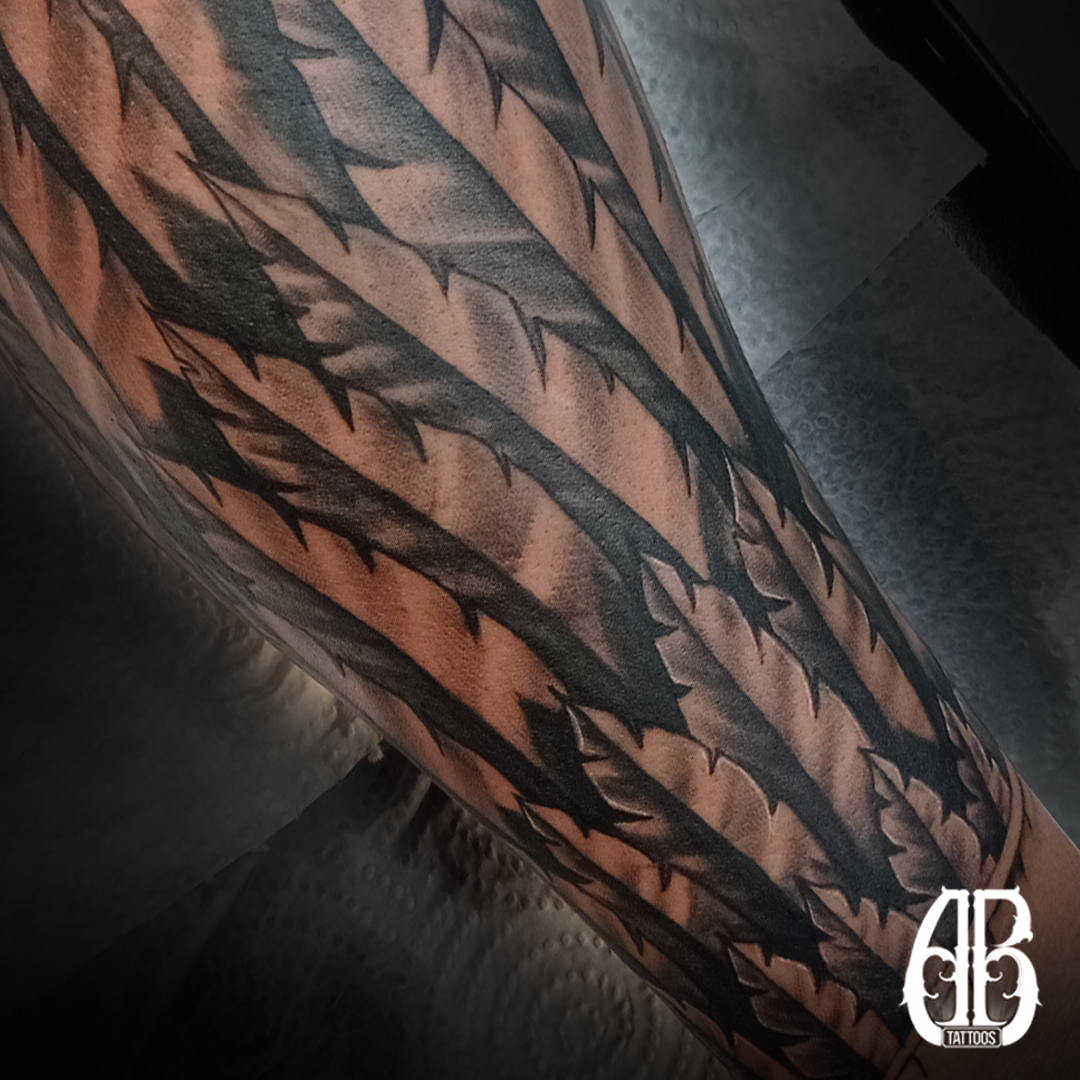 piano keys tattoo sleeve