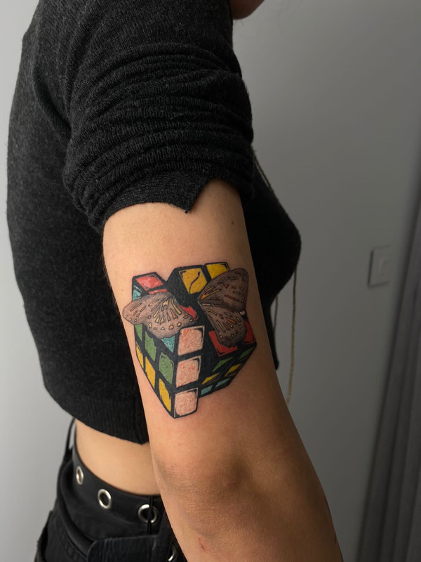 Rubik's cube Tattoo making || Best Temporary tattoo Ideas #tattooideas -  YouTube